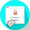 Icon zur Vorlage «Hyperlink: Your Account is Locked»: Login-Fenster mit rotem Vorhängeschloss und E-Mail