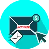Icon for the "Hyperlink: Generated Message Activate Now!" template: email reading "Activate" with a mouse pointer