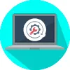 Icon for the "System Maintenance" phishing template: a laptop showing a gear and wrench