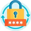Icon for the "Account Password Change" phishing template: a padlock with a password field and circular arrows