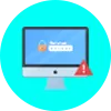 Icon for the "Account Security Alert" phishing template: a monitor with a password field and a warning sign