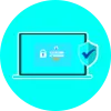 Template icon: laptop with a login form and a shield with checkmark, for the New Banking Security Alert template.